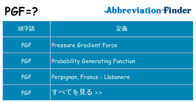 pgf は何の略します。