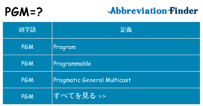 pgm は何の略します。