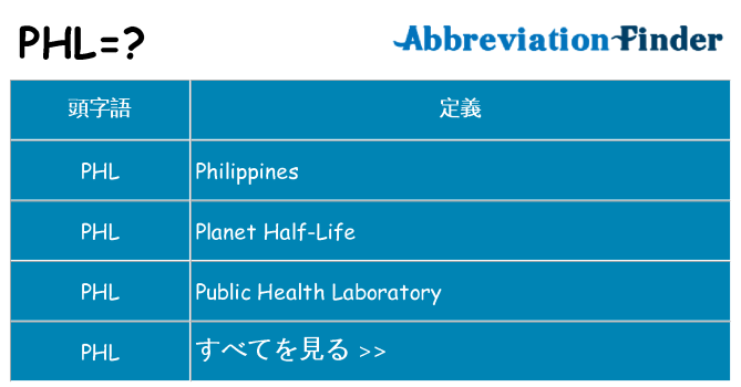 phl は何の略します。