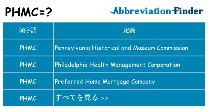 phmc は何の略します。