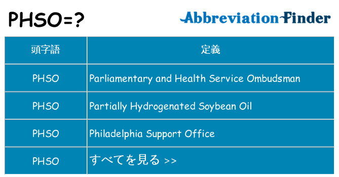 phso は何の略します。