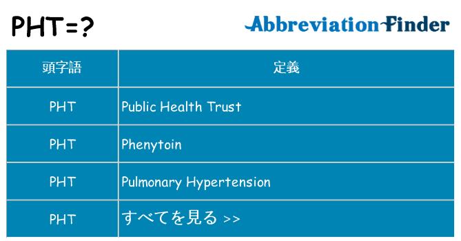pht は何の略します。