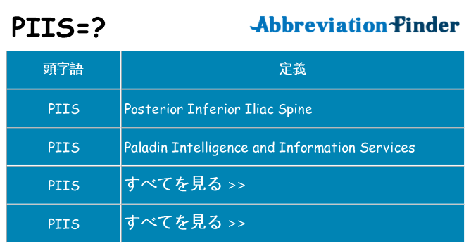 piis は何の略します。