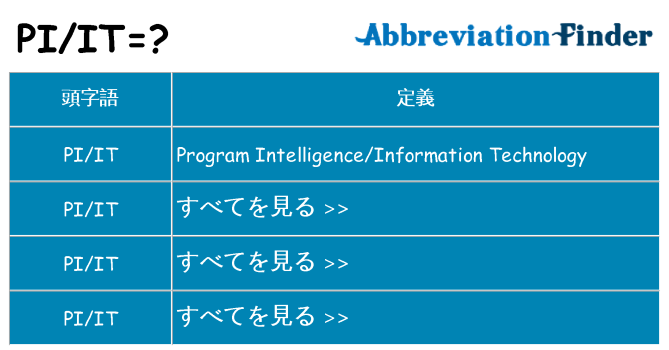 piit は何の略します。