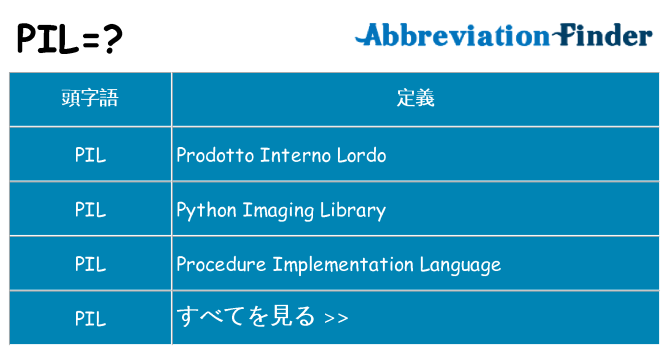 pil は何の略します。