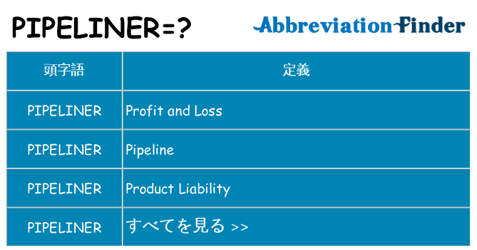 pipeliner は何の略します。