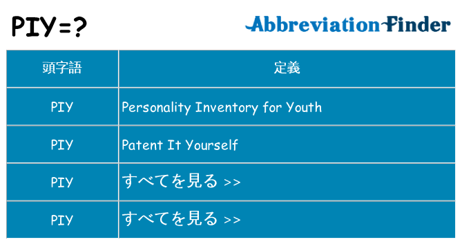piy は何の略します。
