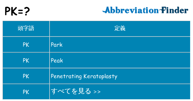 pk は何の略します。