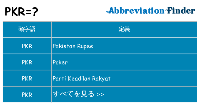 pkr は何の略します。