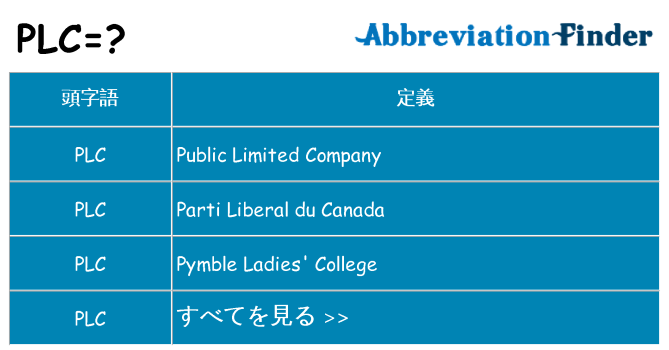 plc は何の略します。