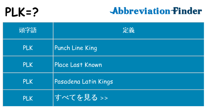 plk は何の略します。
