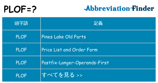 plof は何の略します。