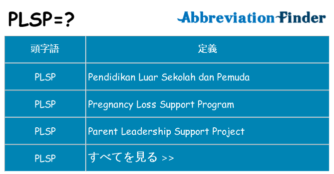 plsp は何の略します。