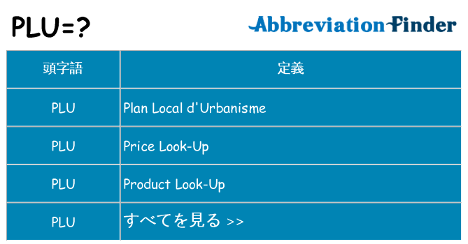 plu は何の略します。
