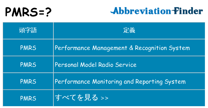 pmrs は何の略します。