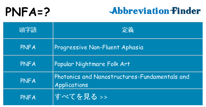 pnfa は何の略します。