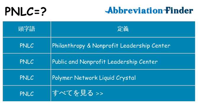 pnlc は何の略します。