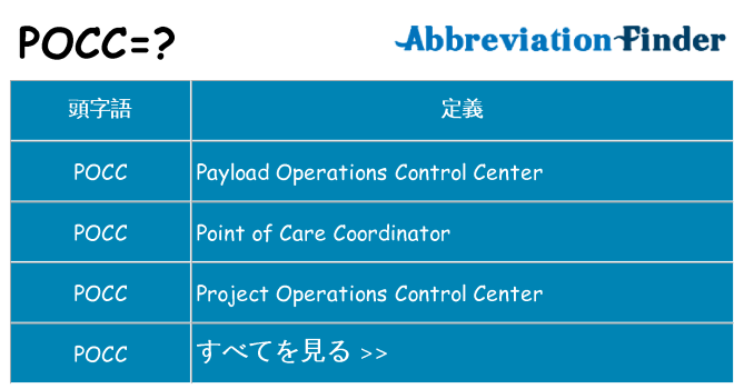 pocc は何の略します。