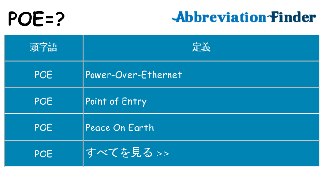 poe は何の略します。