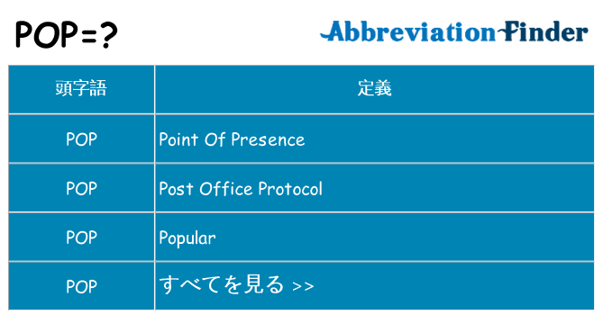 pop は何の略します。