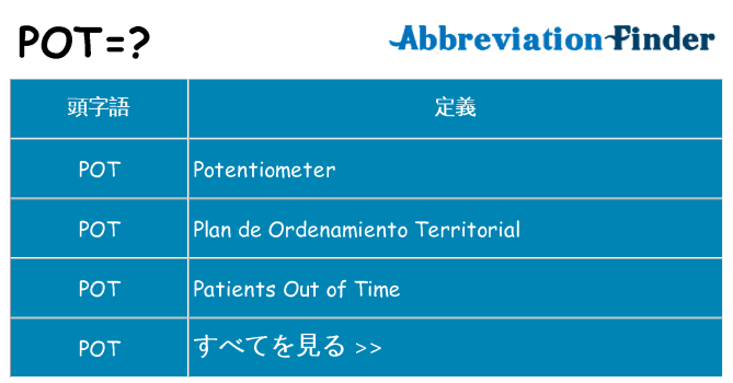 pot は何の略します。