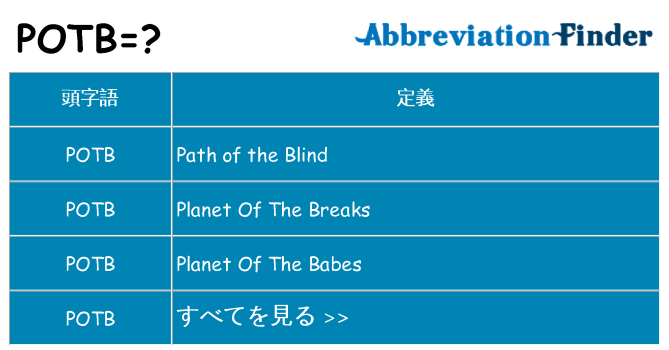 potb は何の略します。