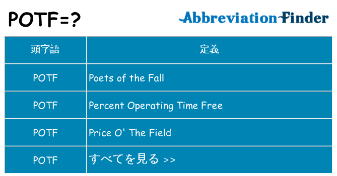 potf は何の略します。