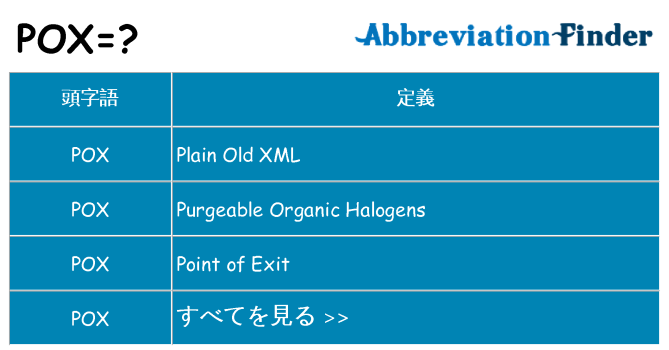 pox は何の略します。