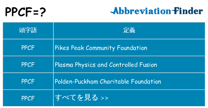 ppcf は何の略します。