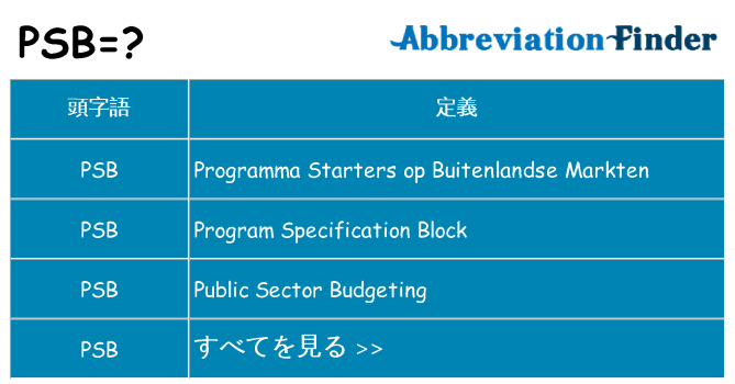 psb は何の略します。