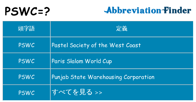 pswc は何の略します。