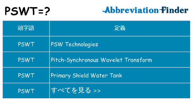 pswt は何の略します。