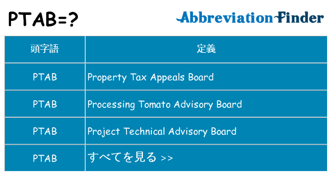 ptab は何の略します。