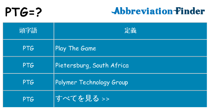 ptg は何の略します。