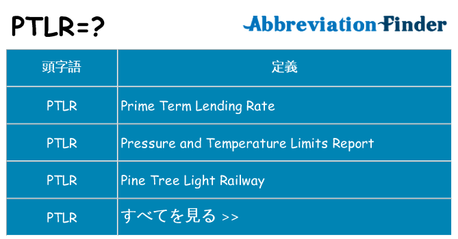 ptlr は何の略します。