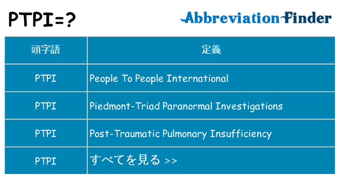 ptpi は何の略します。