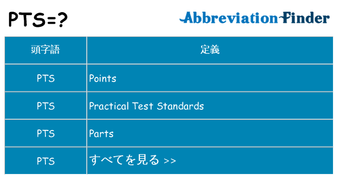 pts は何の略します。