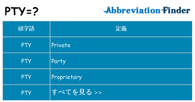 pty は何の略します。