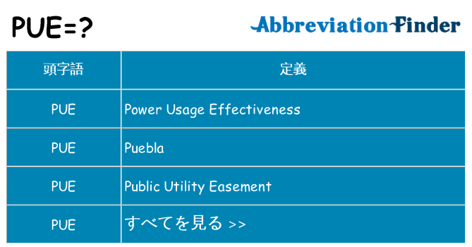 pue は何の略します。