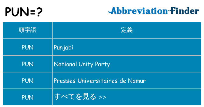 pun は何の略します。