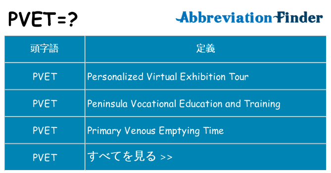 pvet は何の略します。