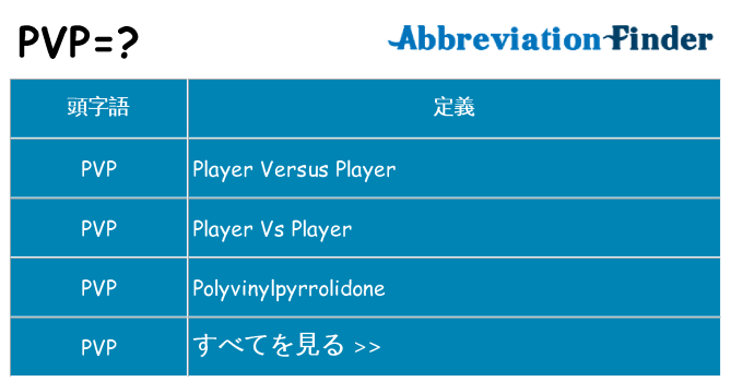 pvp は何の略します。