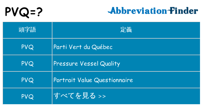 pvq は何の略します。