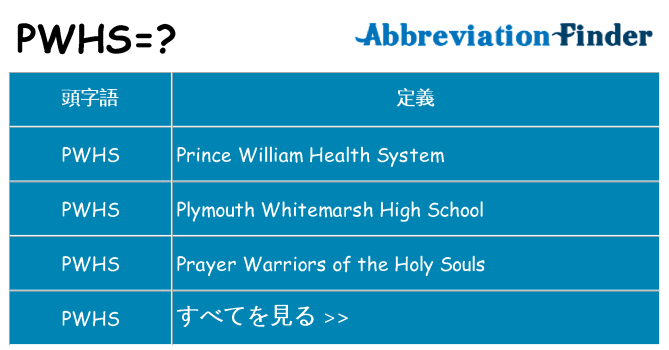 pwhs は何の略します。