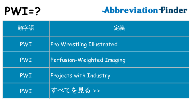 pwi は何の略します。
