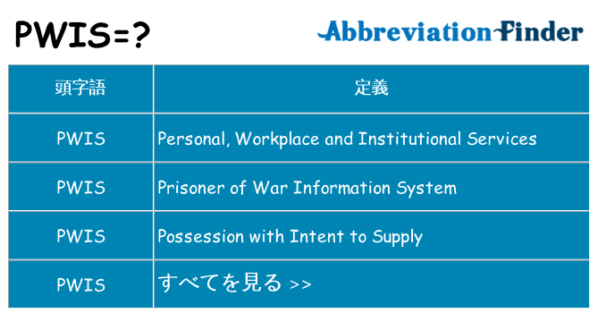 pwis は何の略します。