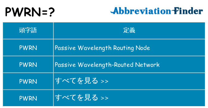 pwrn は何の略します。