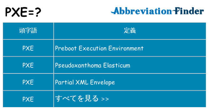 pxe は何の略します。