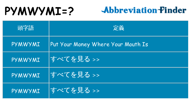 pymwymi は何の略します。