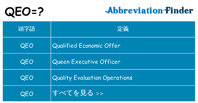 qeo は何の略します。